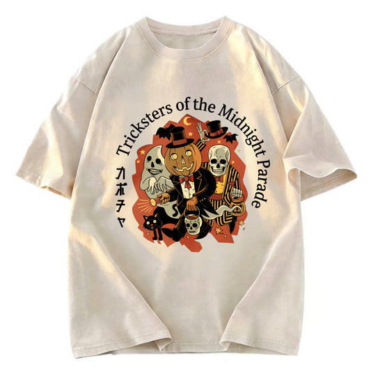 Tokyosol Halloween Pumpkin Vintage Washed T-Shirt
