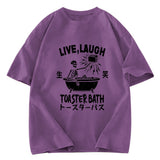 Tokyosol Funny Electric Shock Skeleton Washed T-Shirt