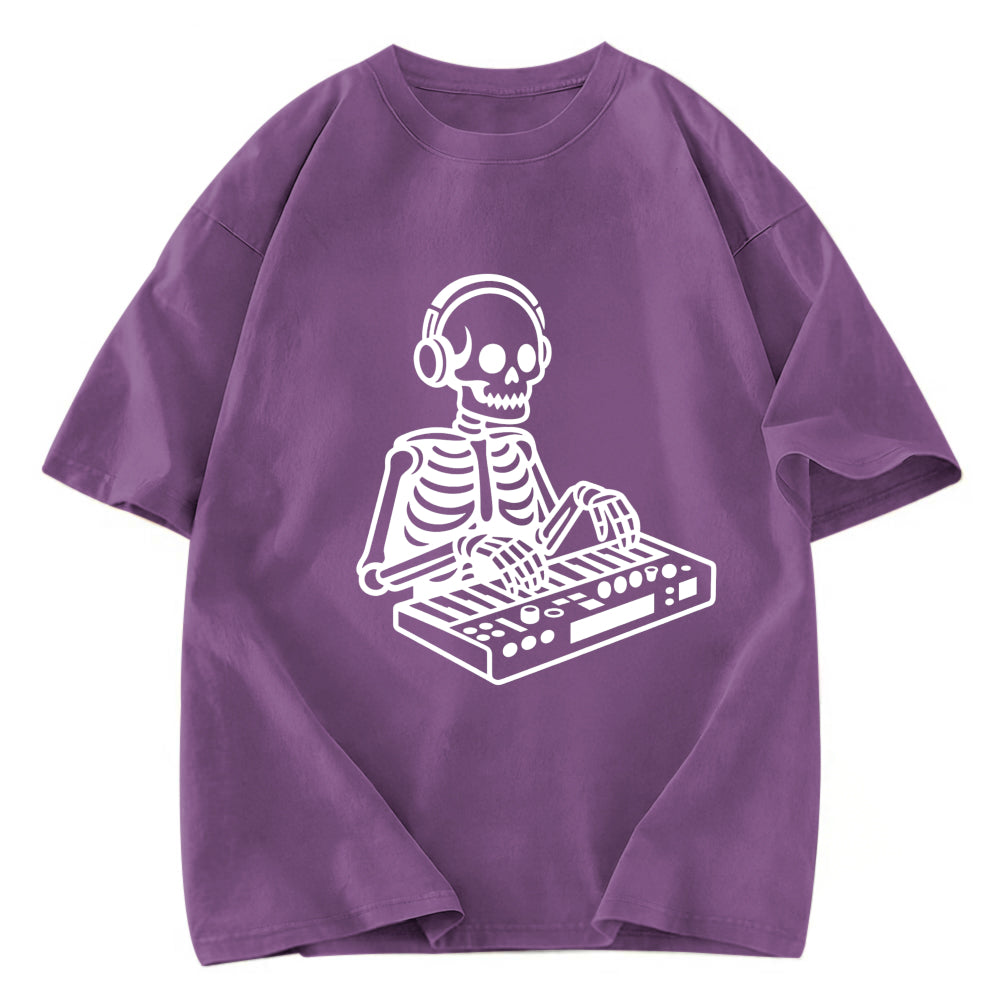 Tokyosol Skeleton Playing The Music Washed T-Shirt