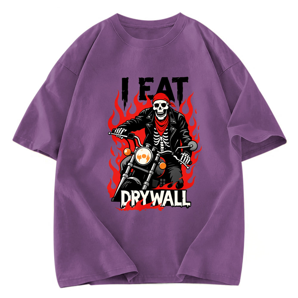 Tokyosol Eat Drywall Funny Meme Washed T-Shirt