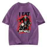 Tokyosol Eat Drywall Funny Meme Washed T-Shirt