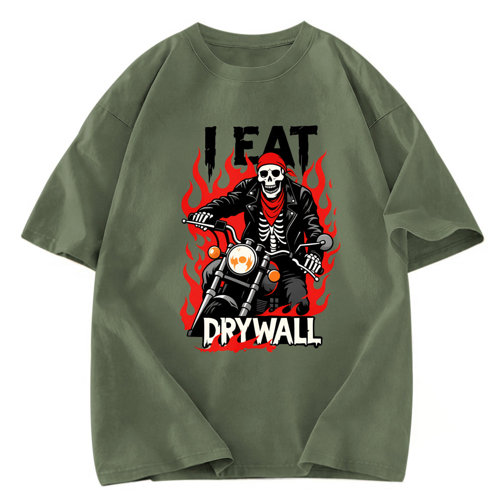 Tokyosol Eat Drywall Funny Meme Washed T-Shirt