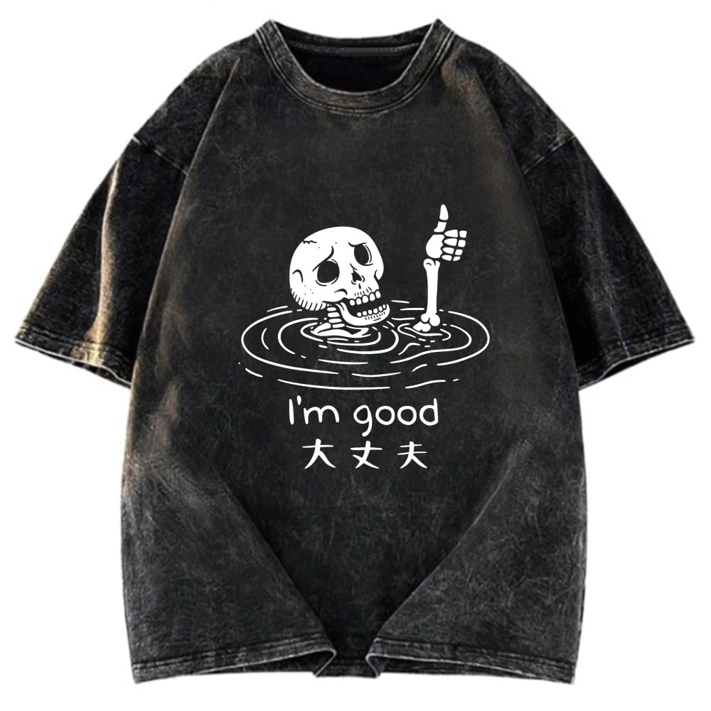 Tokyosol Drowned Skeleton Washed T-Shirt