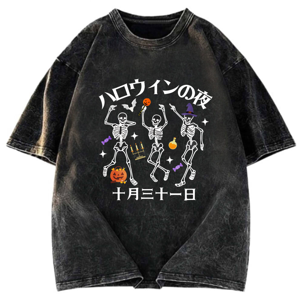 Tokyosol Happy Halloween Japanese Washed T-Shirt