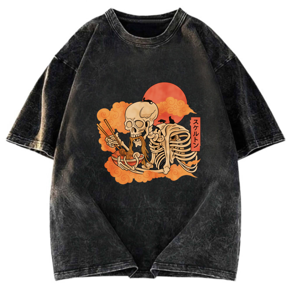 Tokyosol Yokai Ramen and Cats Washed T-Shirt
