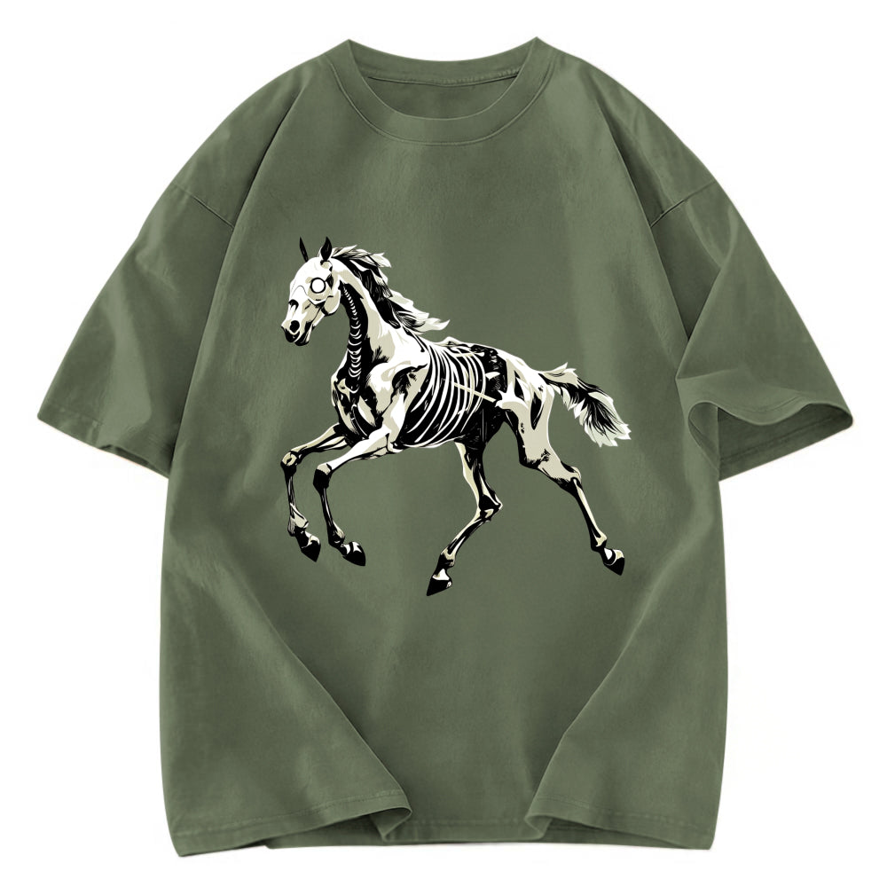 Tokyosol Horse Funny Meme Vintage Washed T-Shirt