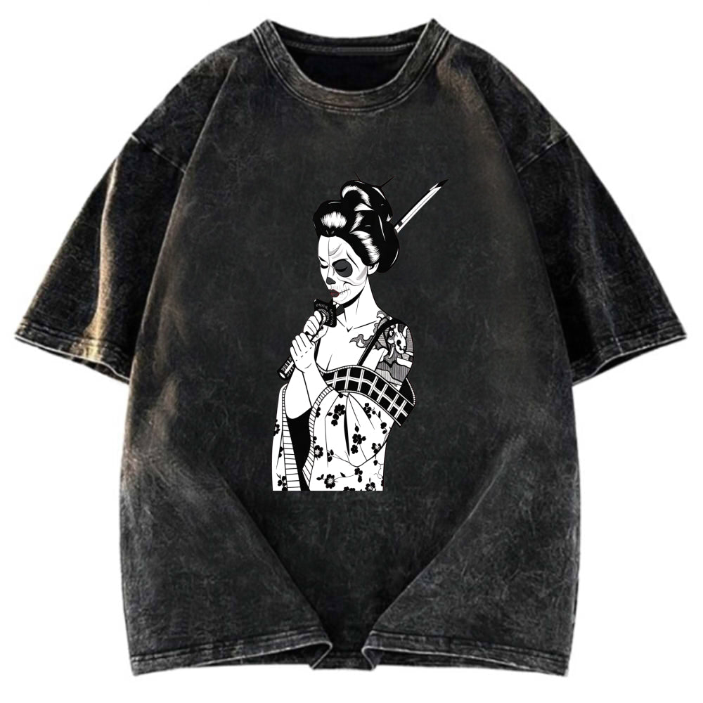 Tokyosol Skull Samurai Geisha Classic T-Shirt