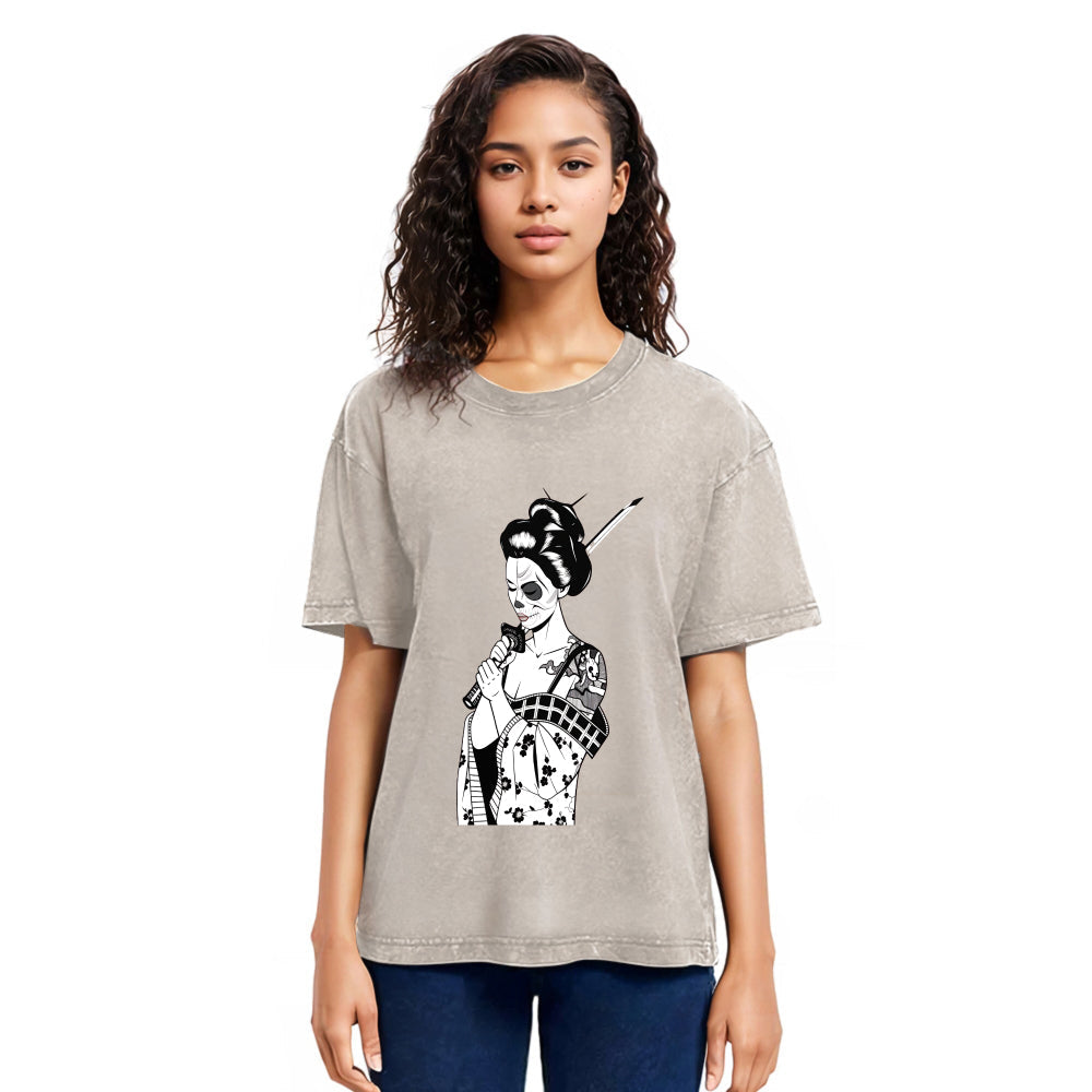 Tokyosol Skull Samurai Geisha Classic T-Shirt