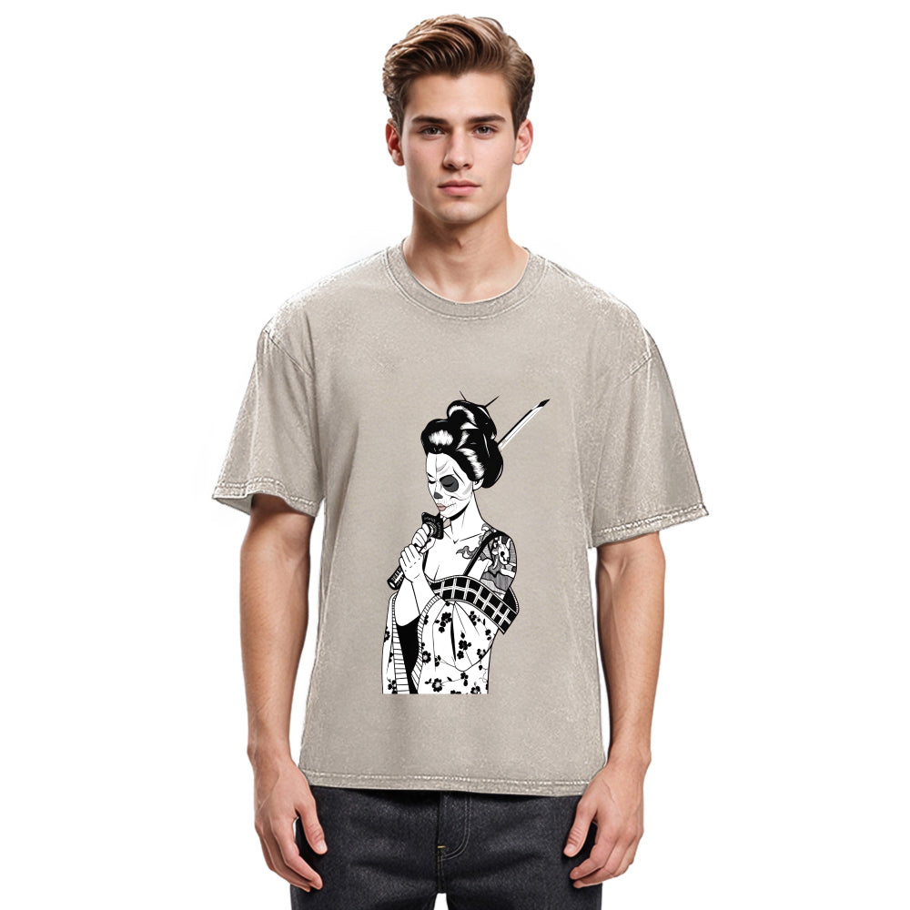 Tokyosol Skull Samurai Geisha Classic T-Shirt