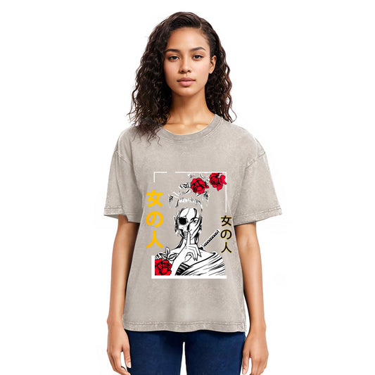 Tokyosol Japanese Samurai Geisha Skull Classic T-Shirt