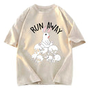 Tokyosol Run Away Bloody Bunny Skeleton Washed T-Shirt