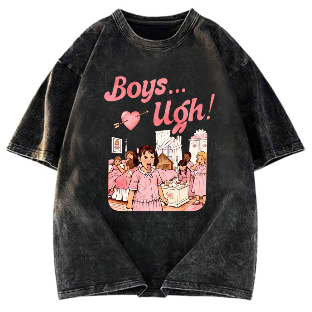 Tokyosol Boys Ugh Funny Valentine Washed T-Shirt