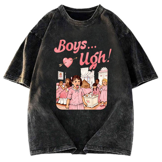 Tokyosol Boys Ugh Funny Valentine Washed T-Shirt