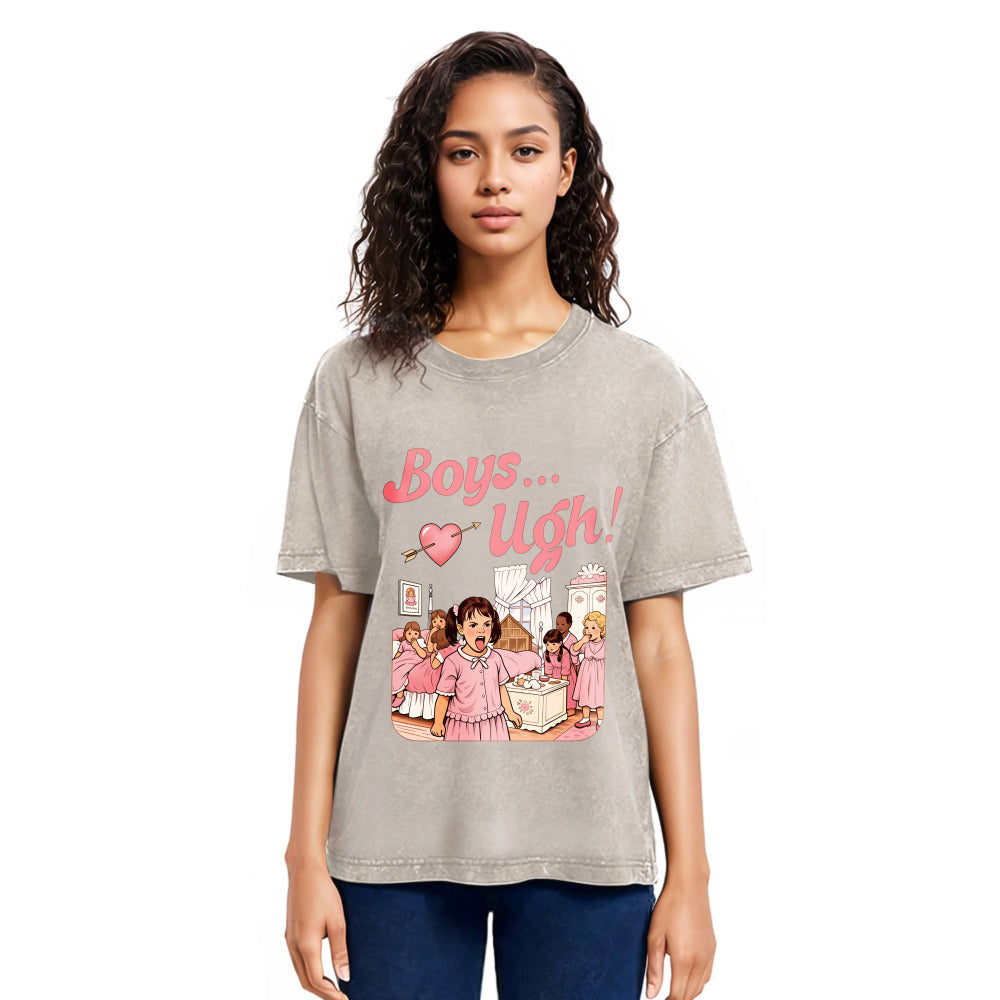 Tokyosol Boys Ugh Funny Valentine Washed T-Shirt