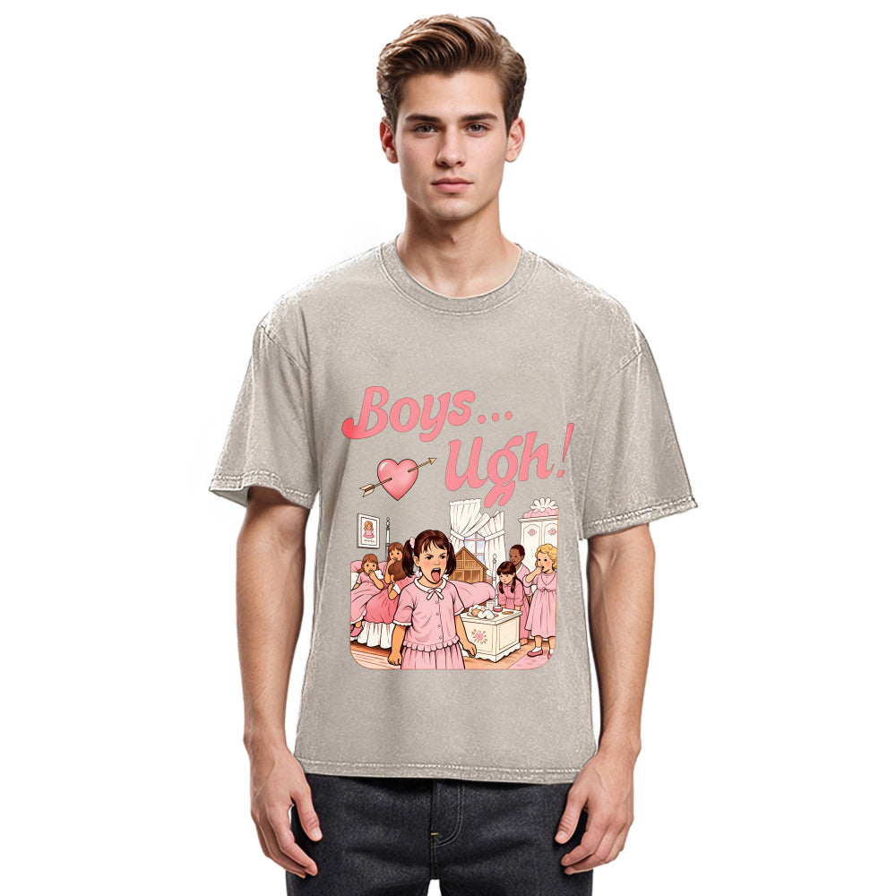 Tokyosol Boys Ugh Funny Valentine Washed T-Shirt