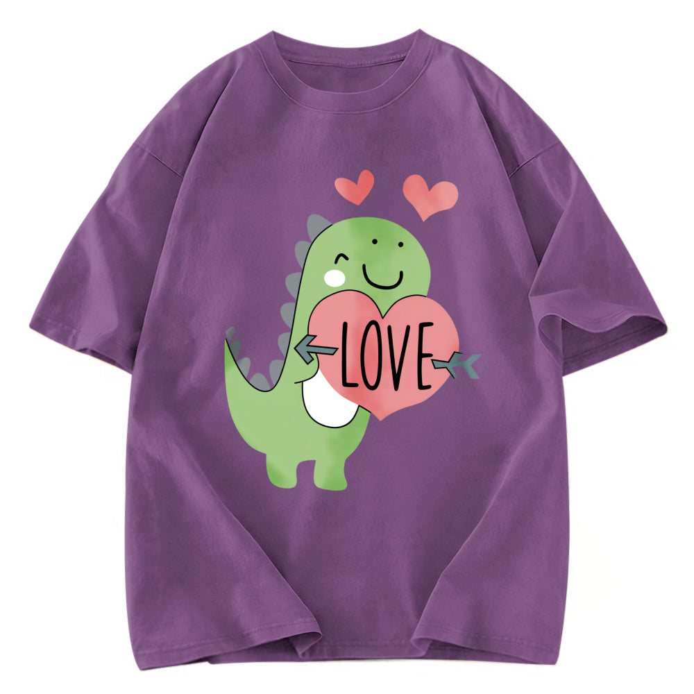 Tokyosol Love Valentines Day Dino Washed T-Shirt