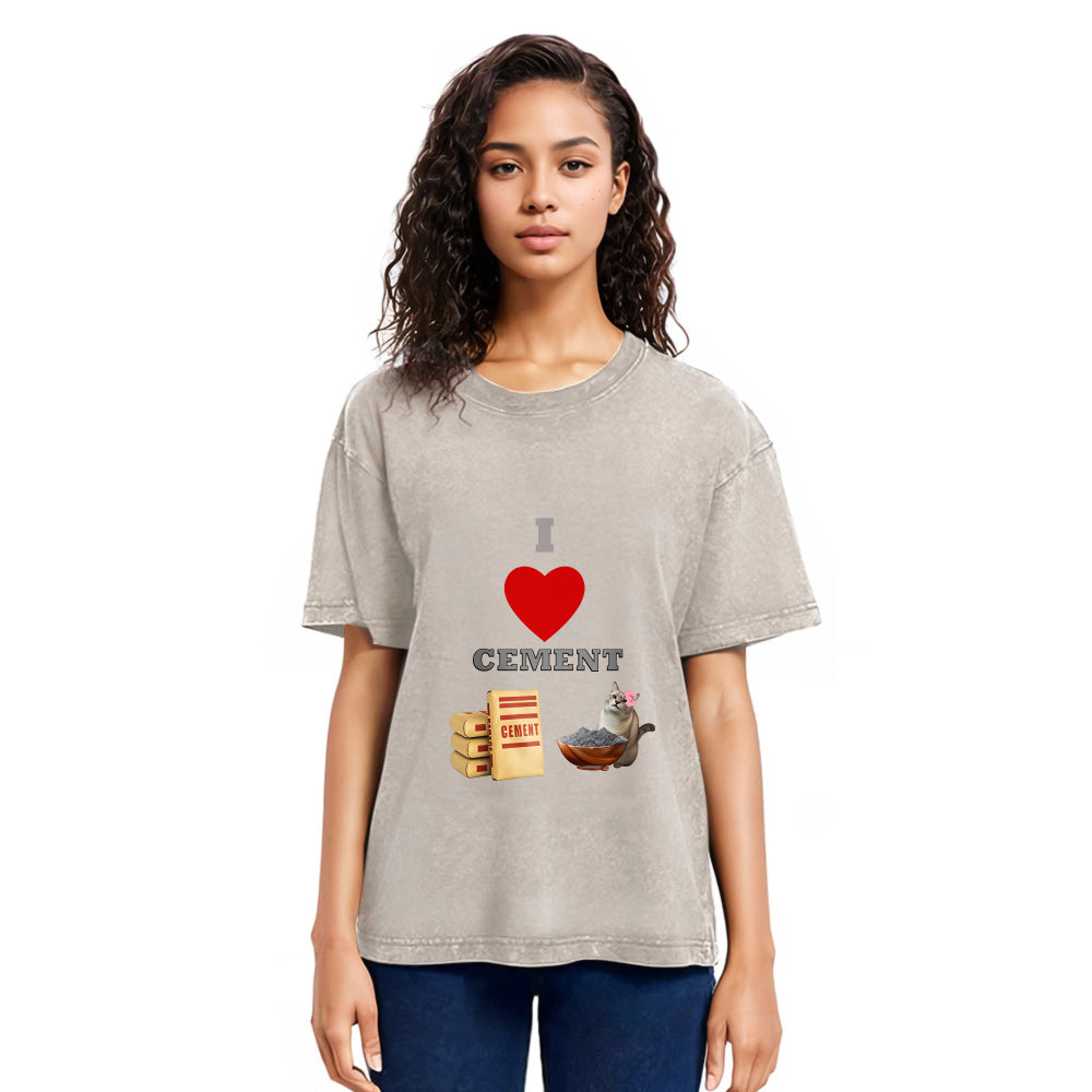 Tokyosol I LOVE CEMENT Washed T-Shirt