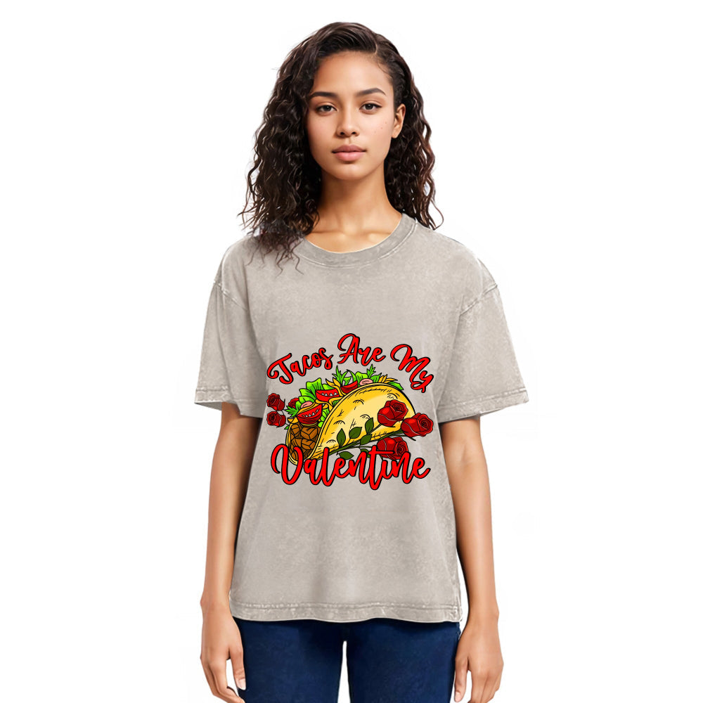 Tokyosol Tacos Are My Valentine Washed T-shirt