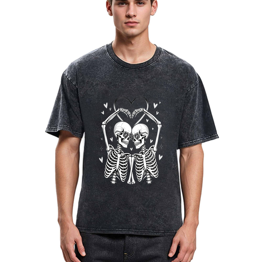 Tokyosol Skeleton Valentine Washed T-Shirt
