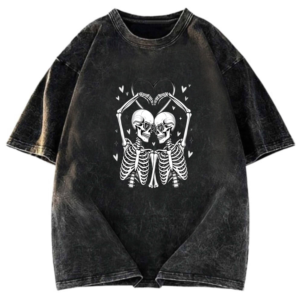 Tokyosol Skeleton Valentine Washed T-Shirt