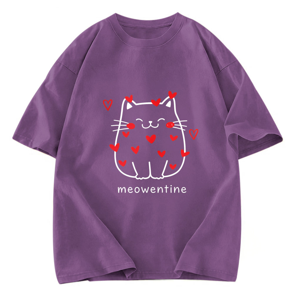 Tokyosol Funny Valentine's Day Kitten Washed T-Shirt