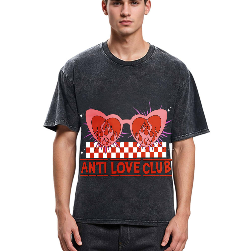 Tokyosol Funny Valentine's Day Heartbreak Washed T-Shirt