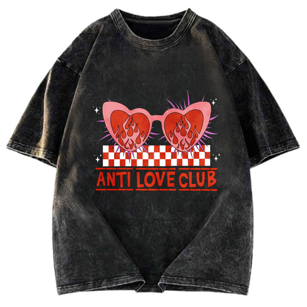 Tokyosol Funny Valentine's Day Heartbreak Washed T-Shirt
