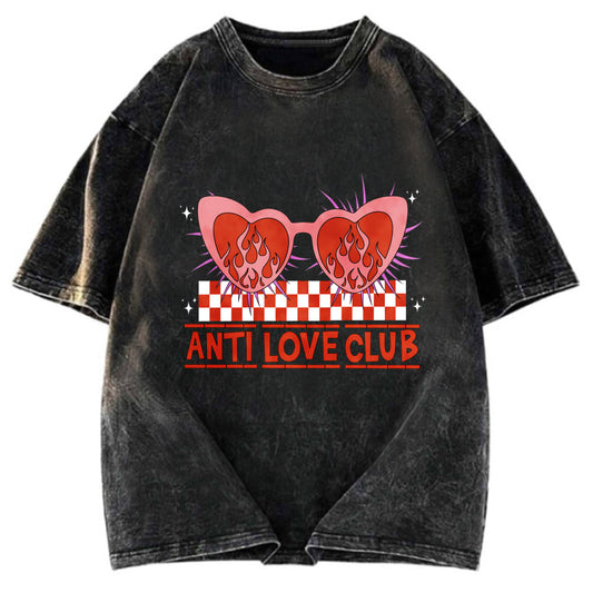 Tokyosol Funny Valentine's Day Heartbreak Washed T-Shirt