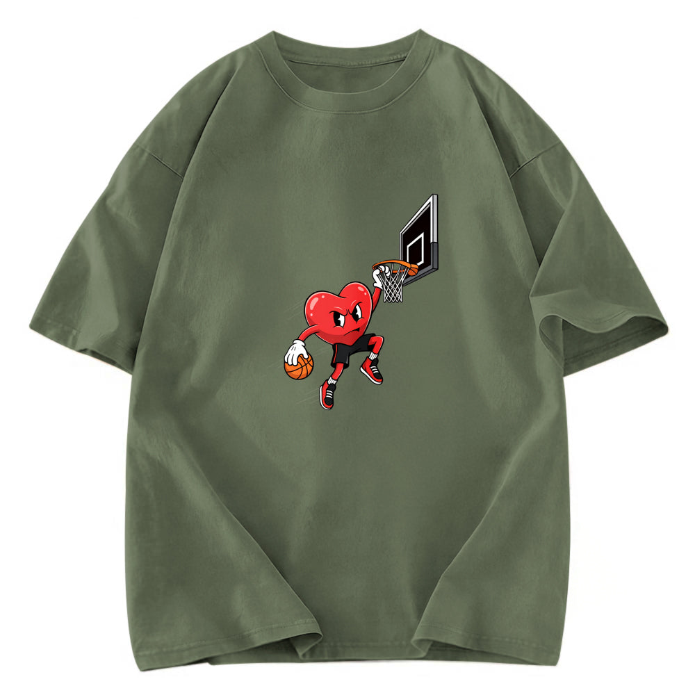 Tokyosol Basketball Heart Dunk Valentine Washed T-shirt