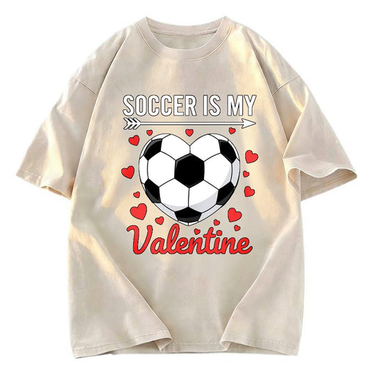 Tokyosol Soccer Is My Valentine Washed T-shirt