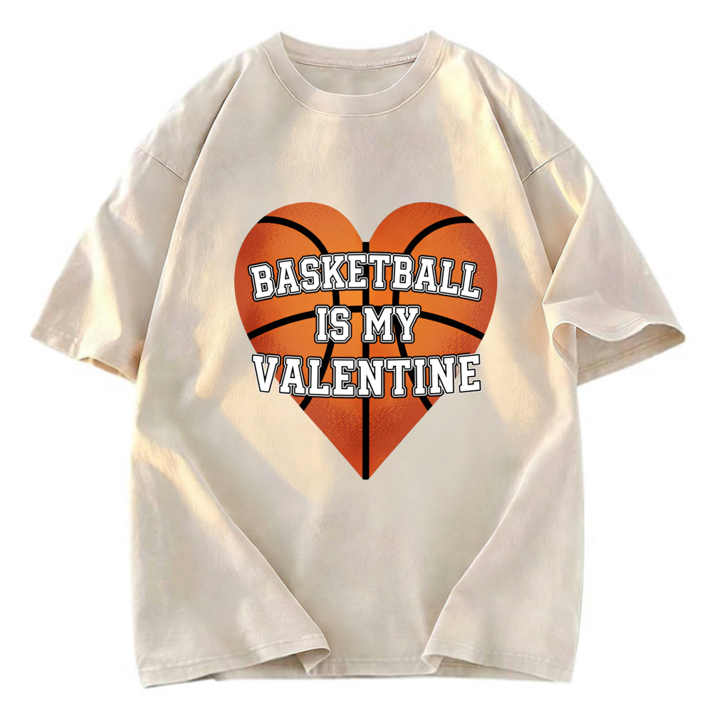 Tokyosol Heart Basketball Valentine Washed T-shirt
