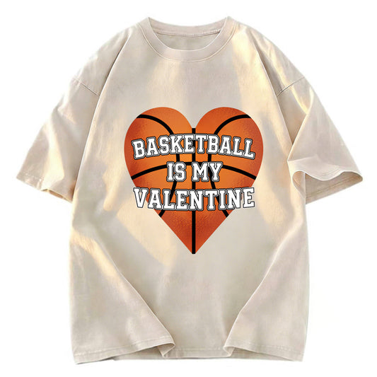 Tokyosol Heart Basketball Valentine Washed T-shirt