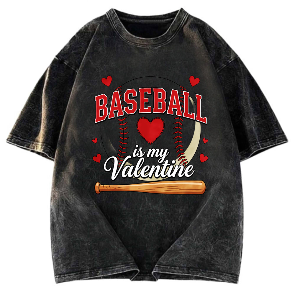 Tokyosol Baseball Is My Valentine Washed T-shirt