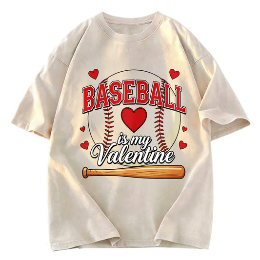 Tokyosol Baseball Is My Valentine Washed T-shirt