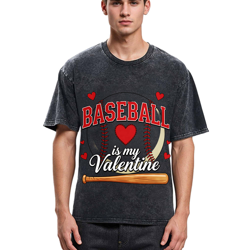Tokyosol Baseball Is My Valentine Washed T-shirt